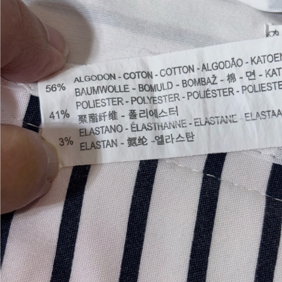 Zara Striped Women's Medium Shorts Faux Pockets Zipper Summer Beach Casual - Picture 4 of 8